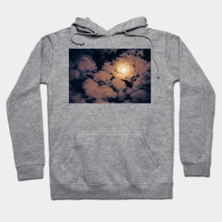 Full moon through purple clouds Hoodie